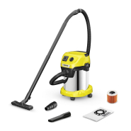 Пылесос строительный Karcher WD 3 P S V-17/4/20 1000Вт, желтый Пылесос строительный Karcher WD 3 P S V-17/4/20 1000Вт, желтый