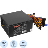 Блок питания ExeGate 500W 500PPX ATX,  SC, 14cm fan, black (EX221641RUS-S)