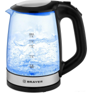 Чайник электрический BRAYER BR1040BK, 2220Вт, 2 л, стекл., черный Чайник электрический BRAYER BR1040BK, 2220Вт, 2 л, стекл., черный