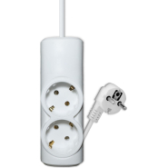 Удлинитель PROGIX PG220 2р/2м/3,5кВт/16А заземление, белый, ПВС 3х1.5 Удлинитель PROGIX PG220 2р/2м/3,5кВт/16А заземление, белый, ПВС 3х1.5