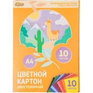 Картон цветной 10л, 10цв, А4, двустор,мелов,премиум, в папке Картон цветной 10л, 10цв, А4, двустор,мелов,премиум, в папке